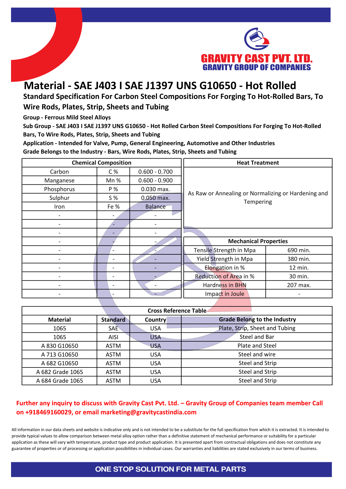 SAE J403 I SAE J1397 UNS G10650 - Hot Rolled.pdf